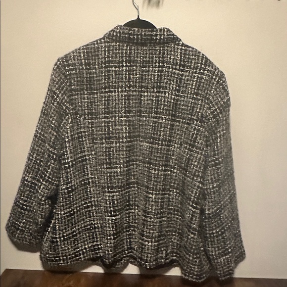 CJ Banks Black and White Tweed Blazer - Picture 4 of 4